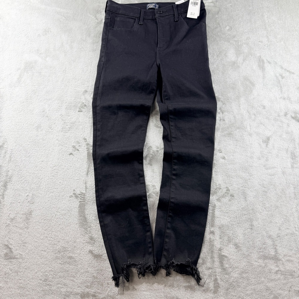 Abercrombie & Fitch Women's 26 Simone High Rise Ankle Jeans Black Raw Hem